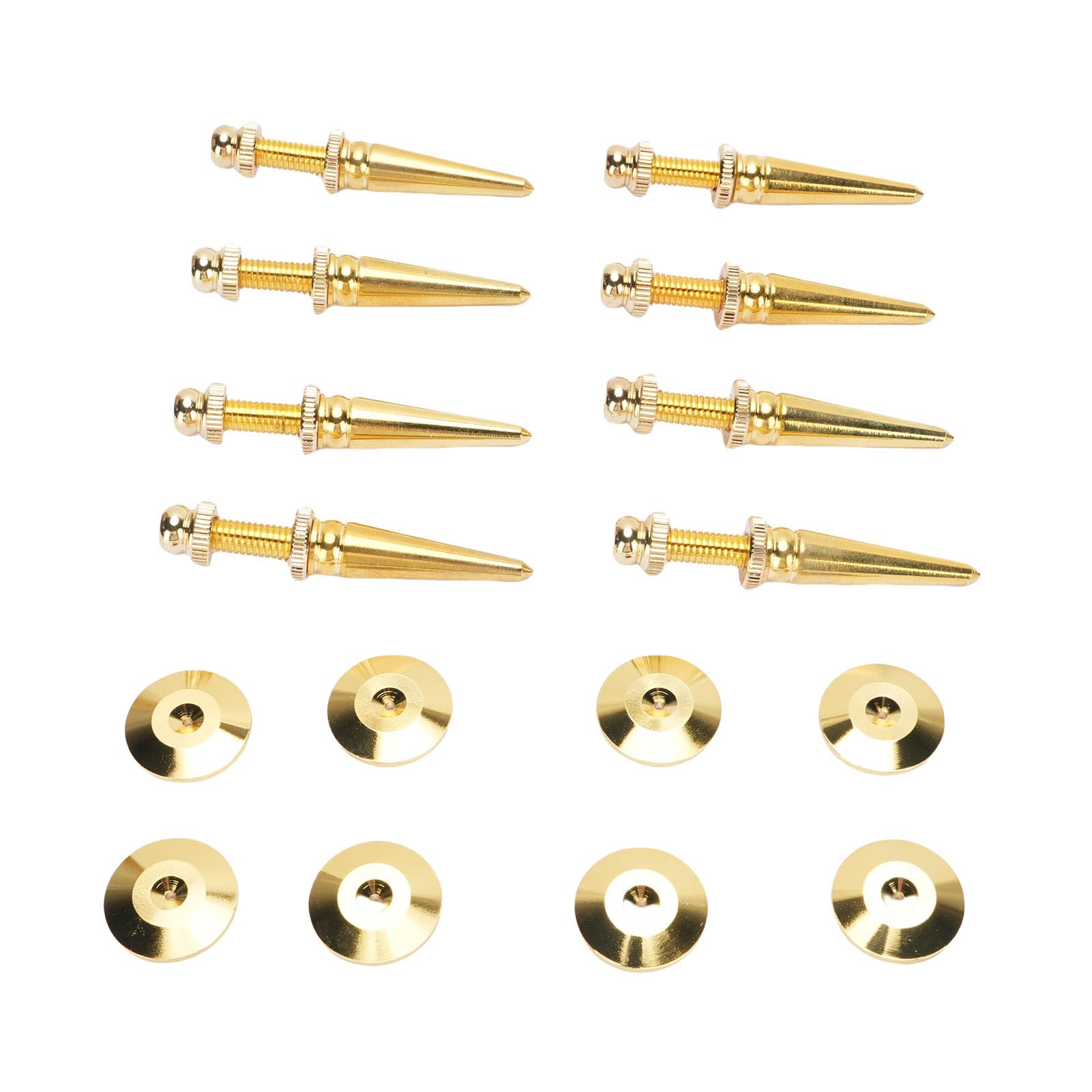 lyrlody Picchi per Altoparlanti Set di Piedini Isolanti in Rame 8 Pezzi Altezza Regolabile con Cuscinetti di Base per Subwoofer e Giradischi Controllo delle Vibrazioni per Altoparlanti Amplificatori