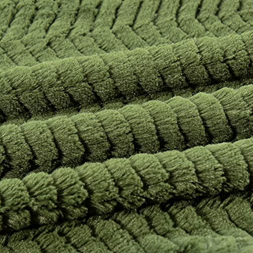 YUSOKI Luxury Faux Fur Throw Pillow Covers-18 x18,Set of 2-Decorative Fuzzy Fluffy Cozy Pillow Cases for Sofa Couch Bedroom Without Insert(Olive Green,18"x18")