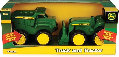 Miniatura 4 de TOMY - Juego de vehículos John Deere  Incluye camión volquete y tractor de juguete con cargador para caja de arena, juguetes para exteriores y