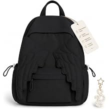 Angel Wing Backpack, Whimsy Novelty Cute Y2K Daypack Black