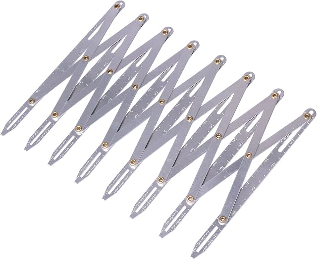 Élargissement de l'écartement de la couenne, l'espacement de bouton en aluminium Élargir l'artisanat Règles d'écartage de la couture, outil de mesure efficace multifonctionnel