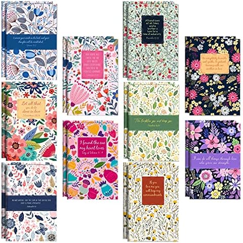 Pajean 20 Pieces Floral Notebooks with Bible Verses Christian Memo Book Inspirational Journal Notebook Small Pocket Notebook Lined Notebook Mini Notepad Lined Paper Calendars Planners and Organizers Cover