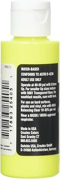 Darice CRE5405 Createx Airbrush Paint 2 oz, Fluorescent Yellow