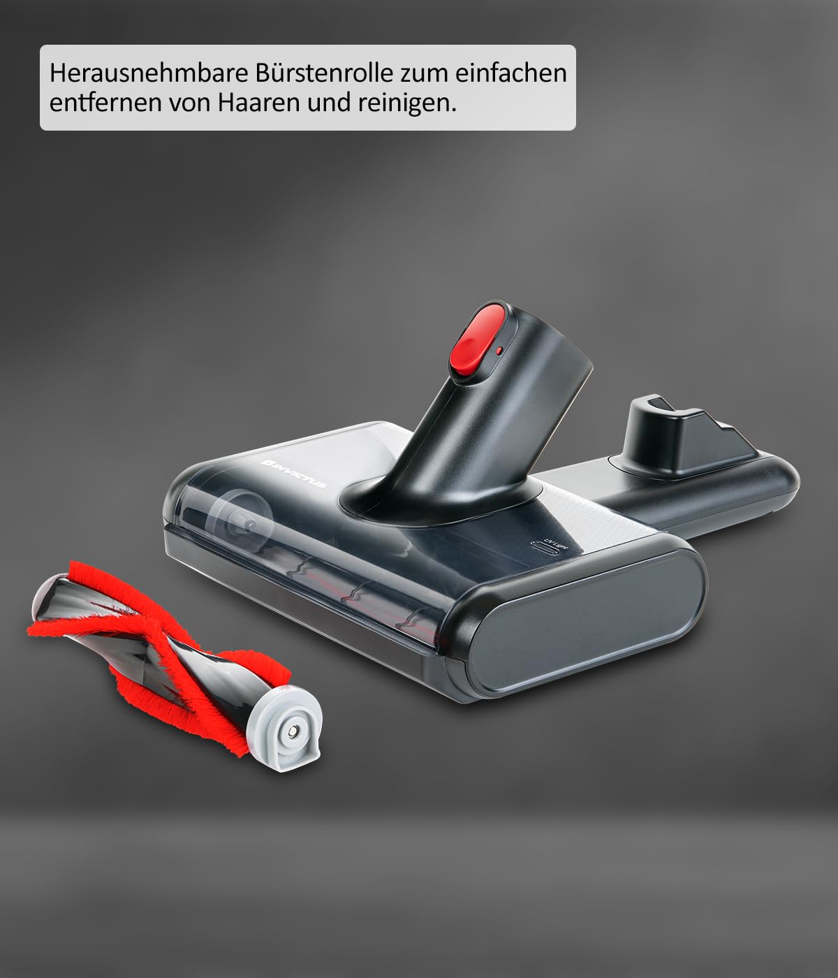 Genius Invictus X9 Brosse lumineuse UV (2 pièces) Aspirateur sans fil – pour un nettoyage idéal sans produits chimiques des meubles rembourrés, tapis et matelas (compatible avec Invictus X9)
