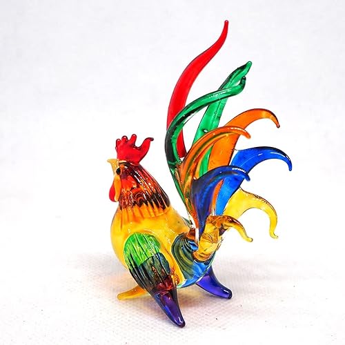 Miniatura 5 de ZOOCRAFT Figura de pollo de cristal caprichosa, un acento divertido para decoración inspirada en la granja o el país