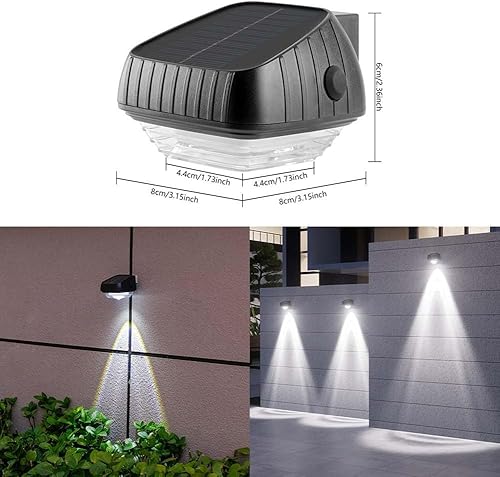 Miniatura 4 de 4 Pack Solar Step Lights for Outside, Solar Stair Lights Waterproof IP65, Solar Step Lights With Automatic Dusk To Dawn Sensor For Outdoor For