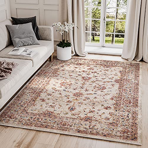 Tapete decorativo Abani Beige y Rojo 4'x6'
