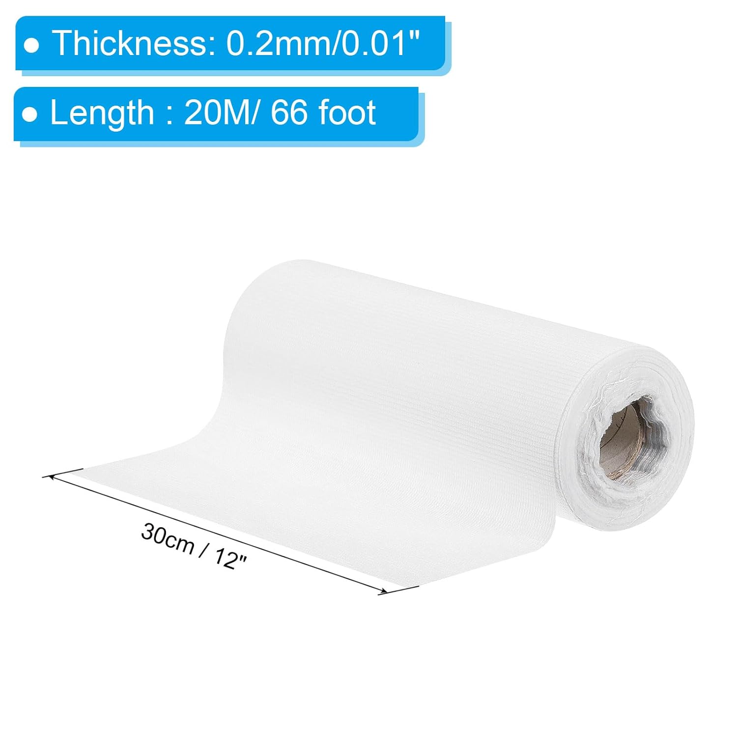 PATIKIL 12inch x 66ft Fiberglass Cloth Tape, 1pcs Polyester Fiberglass Mesh Tape Drywall Tape Polyester Fiber Tape Waterproof White 2.3oz(65g) 0.2MM for Roof Shower Walls Tiles Boat