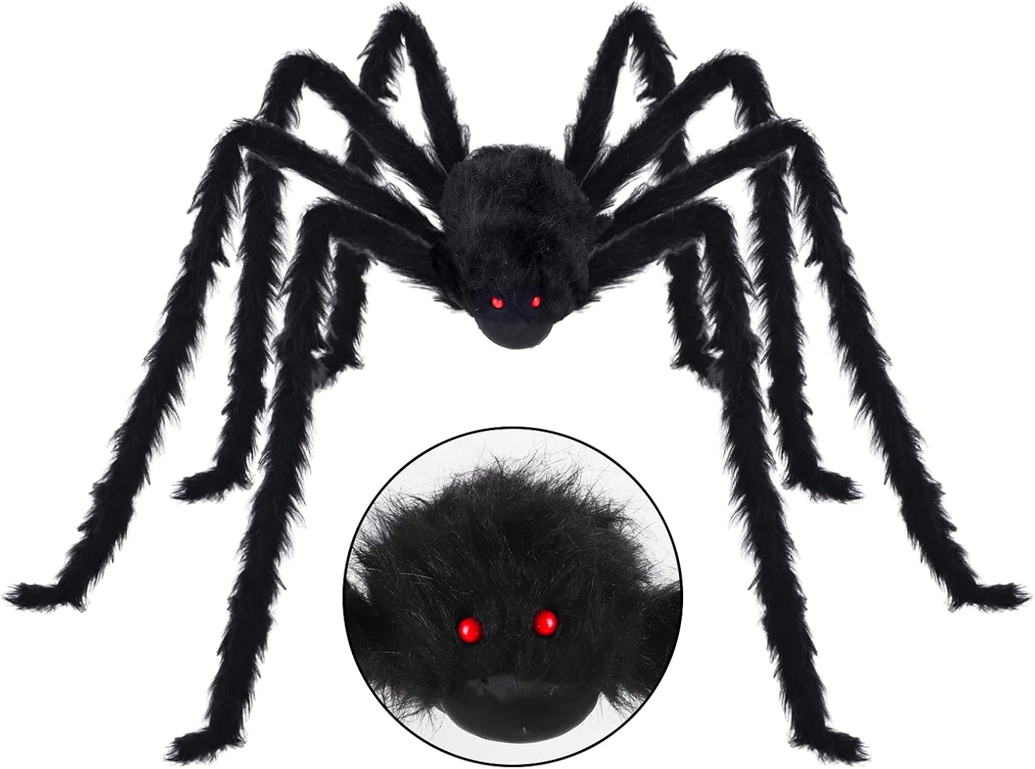 Pawliss Halloween Decorations, 6.6 Ft Giant Halloween Spider, Halloween Decorations Outdoor Patio Lawn Yard Decor, Fake Large Hairy Spider Props