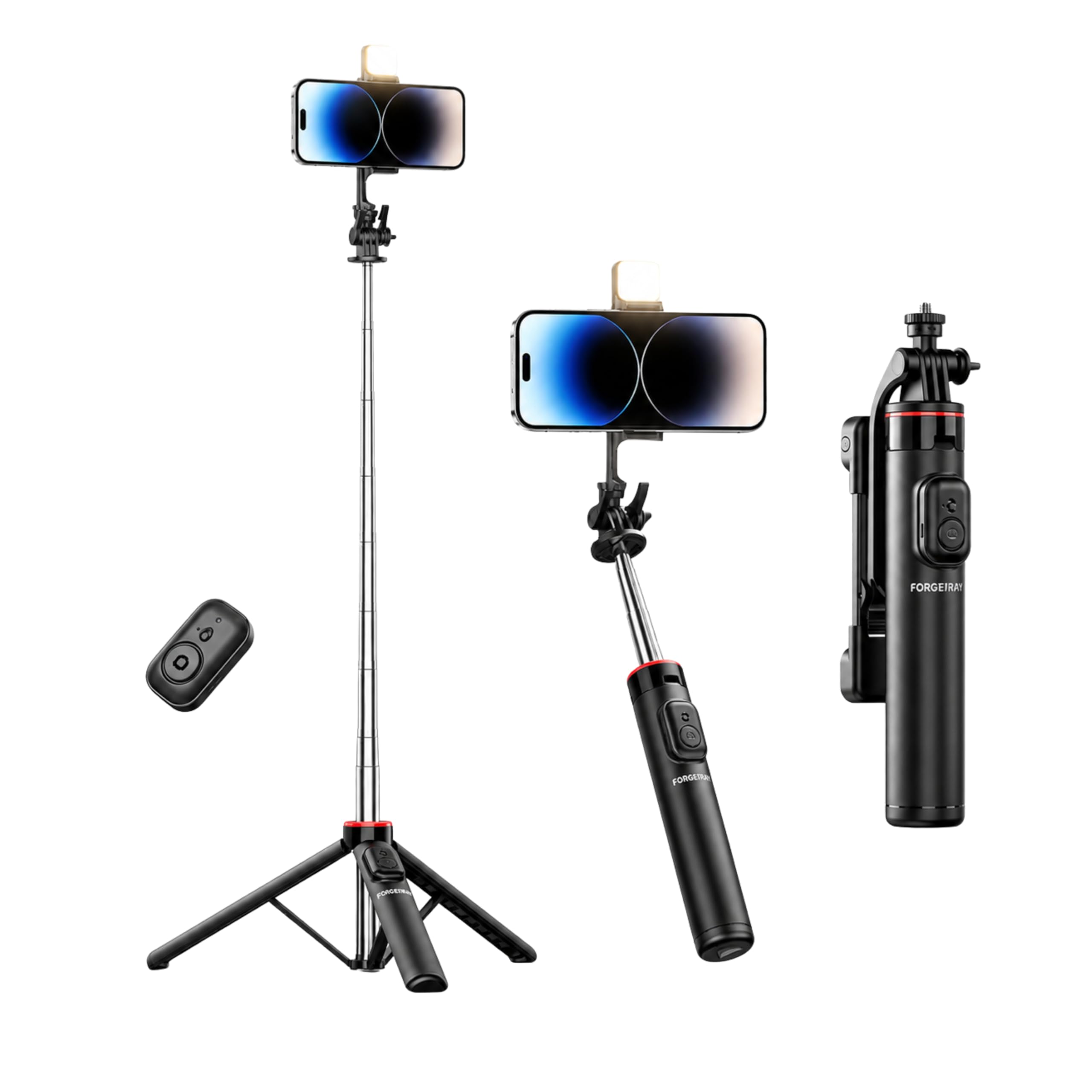 Trípode para selfie C13D con soporte desmontable para iPhone Android y cámaras GoPro 8