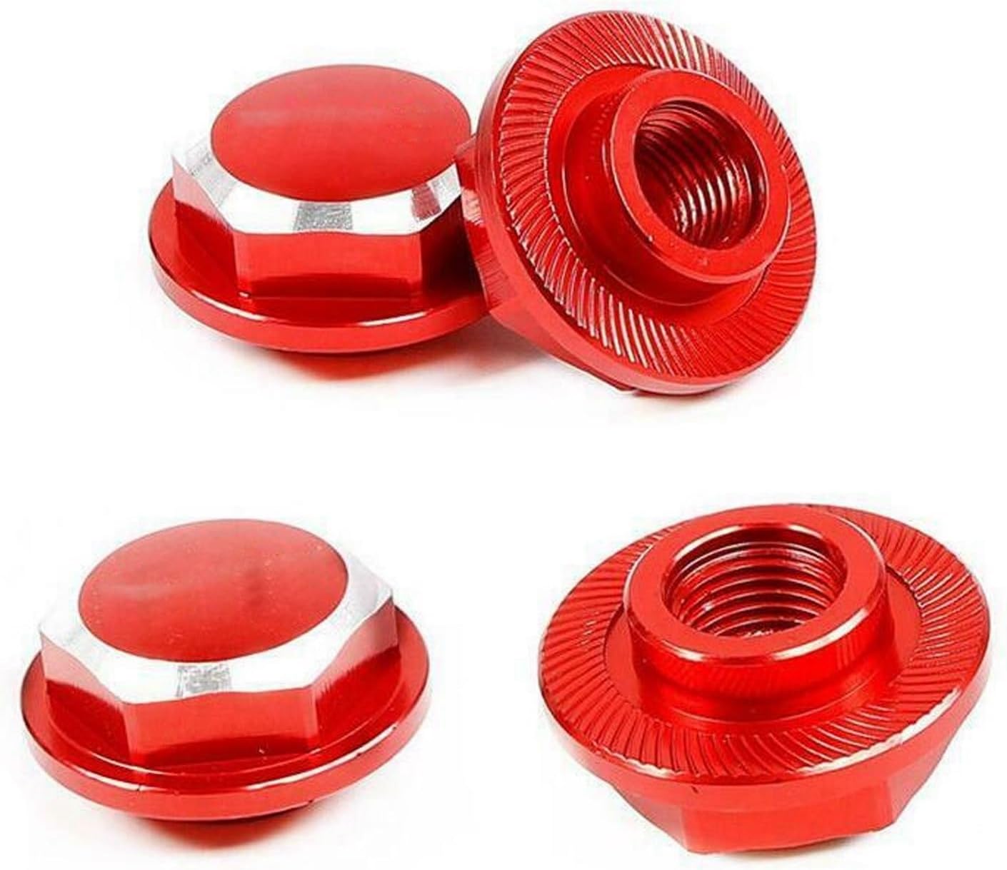 24MM Alloy Wheel Adapter Hex Wheel Nuts for 1/5 Compatible with Traxxas X-MAXX XMAXX 4pcsset RC Car Upgrade Parts for RC Crawler DIY(Red)