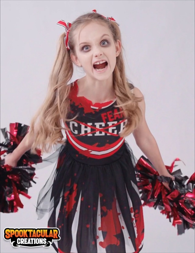 Disfraz de animadora zombie para niñas 8-10 años miniatura 7