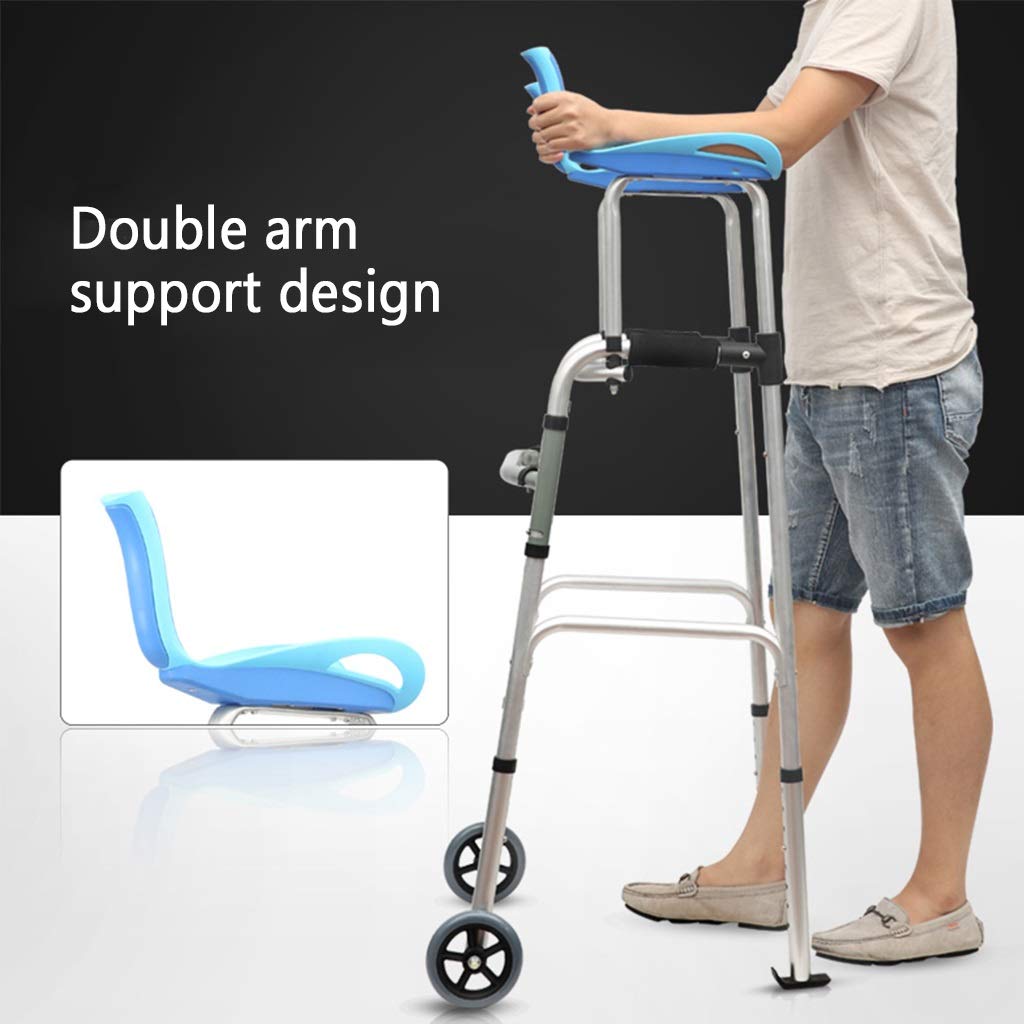 YXCKG Andador Plegable Ligero De 2 Ruedas, Andador para Ancianos, con Asiento, Andador para Adultos con Rueda, Altura Ajustable, 30-45 Pulgadas (Size : No Pad)