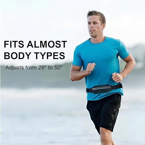 Miniatura 5 de Riñonera para correr para hombres y mujeres se adapta a todos los teléfonos, cinturón de dinero, accesorios reflectantes para equipo de correr,