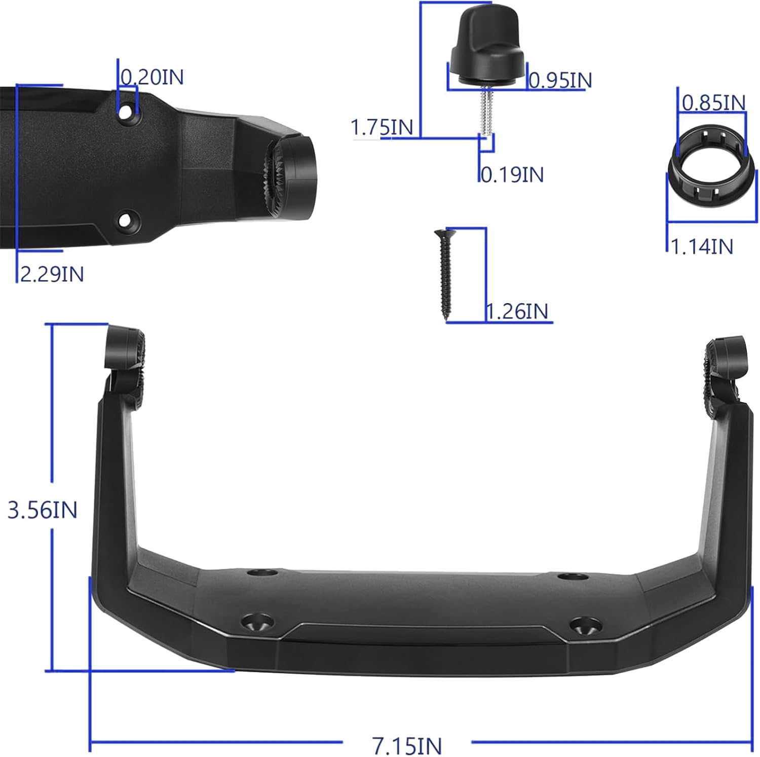 740146-1 Gimbal Mount Kit Adjustable Fishfinder Mounting Bracket Compatible with Humminbird GM H7 Gimbal Mount for Helix 7 Fish Finders