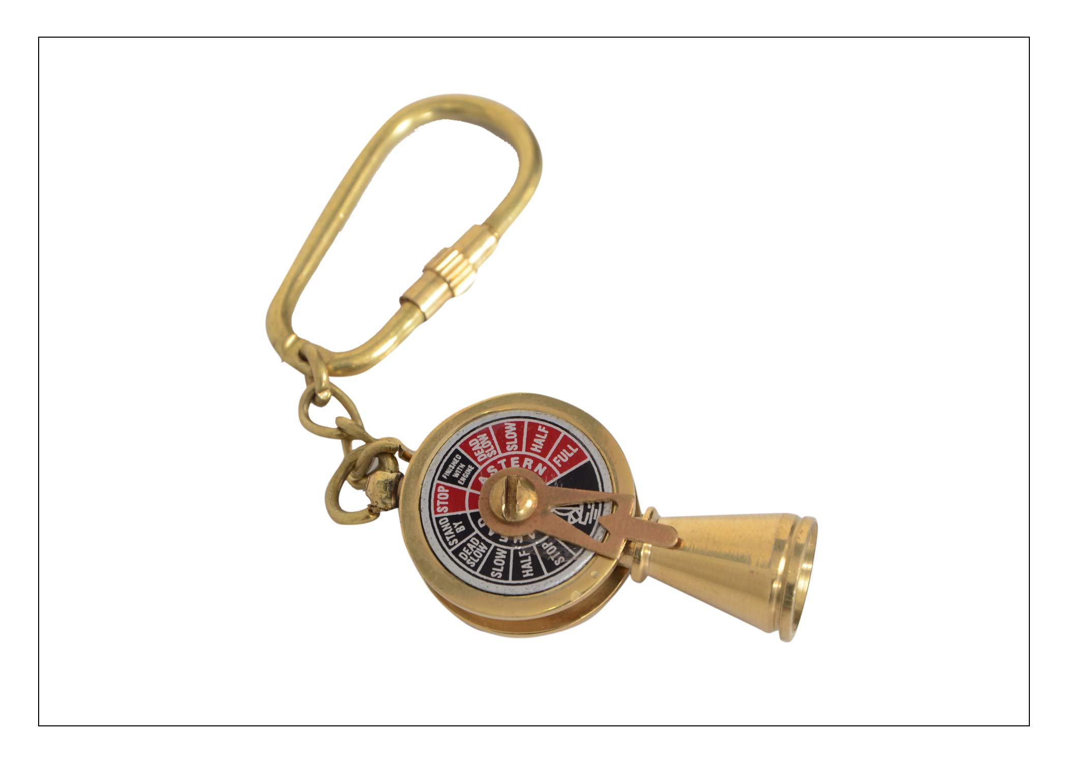 Brass Titanic Engine Telegraph Keyring, ff