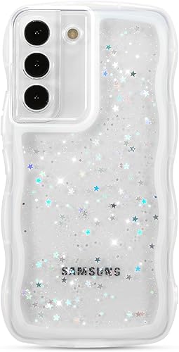 Miniatura 72 de ZTOFERA Funda protectora para Samsung Galaxy A14 4G/5G de 6.6", ondulada, con brillantina de estrella, poliuretano termoplástico transparente, suave