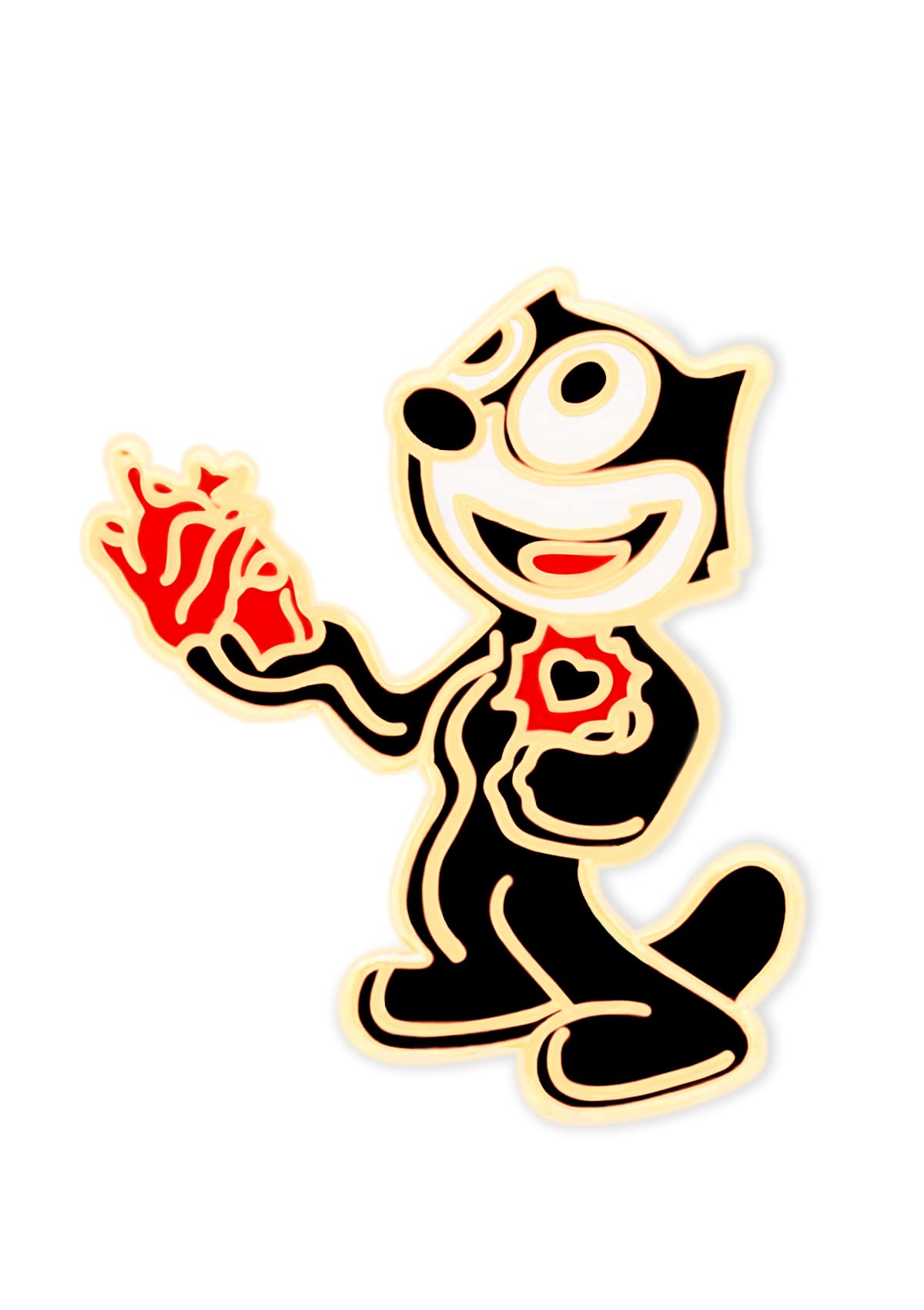 Felix the Cat Pin | Enamel Pin | Lapel Pin | Brooch | Metal Pin | For Jackets, Shirts, Backpacks | Felix Ripping his Heart Out