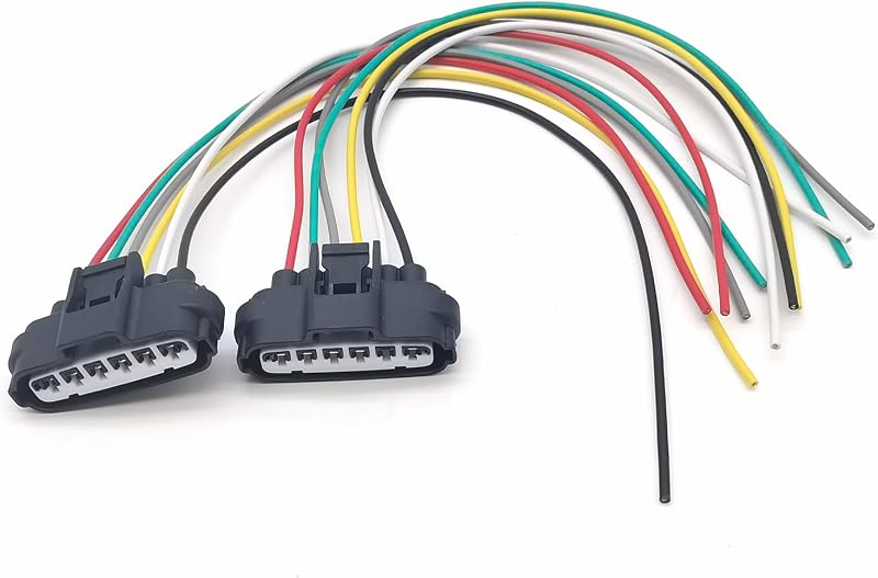 Conector do chicote do corpo de borboleta DJ7045A-3.5-21 DYEKNEE, 6 fios e 6 pinos, substitui OEM 90980-11858 – Pacote com 2