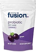 Bariatric Fusion Probiotic Soft Chews Grape - 10 Billion CFU Bacillus Coagulans for Gut & Immune Support | Sugar-Free 60 Ct