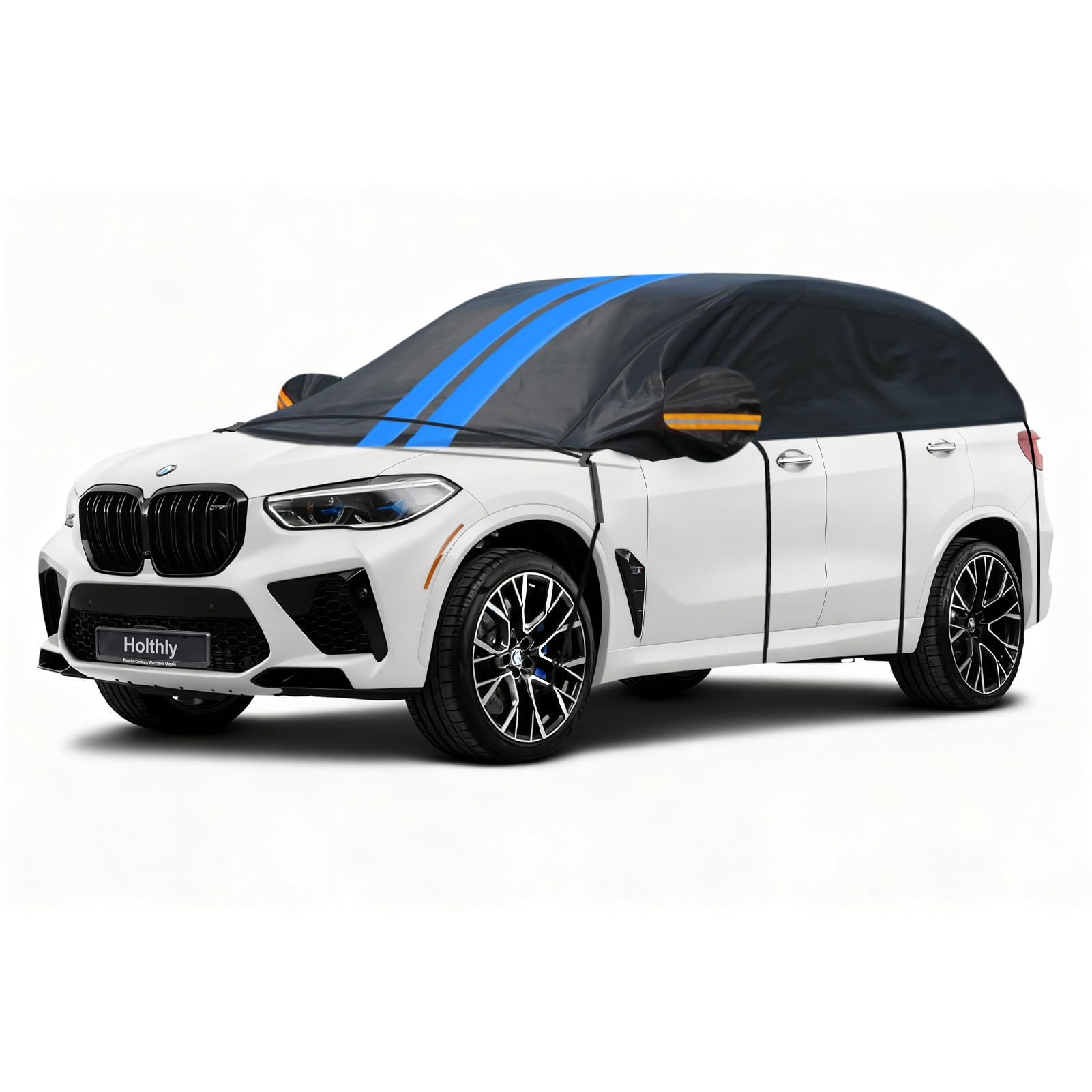 Mezzo Copriauto da Esterno,Telo Copriauto Mezzo Garage Impermeabile Anti Neve Antipolvere,Telo Auto Esterno con Gancio elastico e in Cotone,Adatto per SUV/4x4 (fino a 460cm) H4