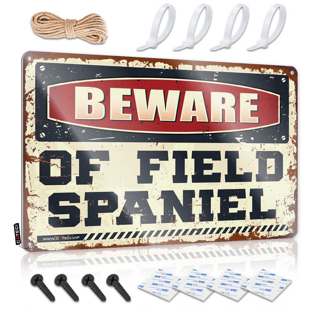 Cute Quality Cool Wall Art - Beware Of Field Spaniel Rustic Wall Art Accessories Easy Hang For Longhorn(30X40CM)