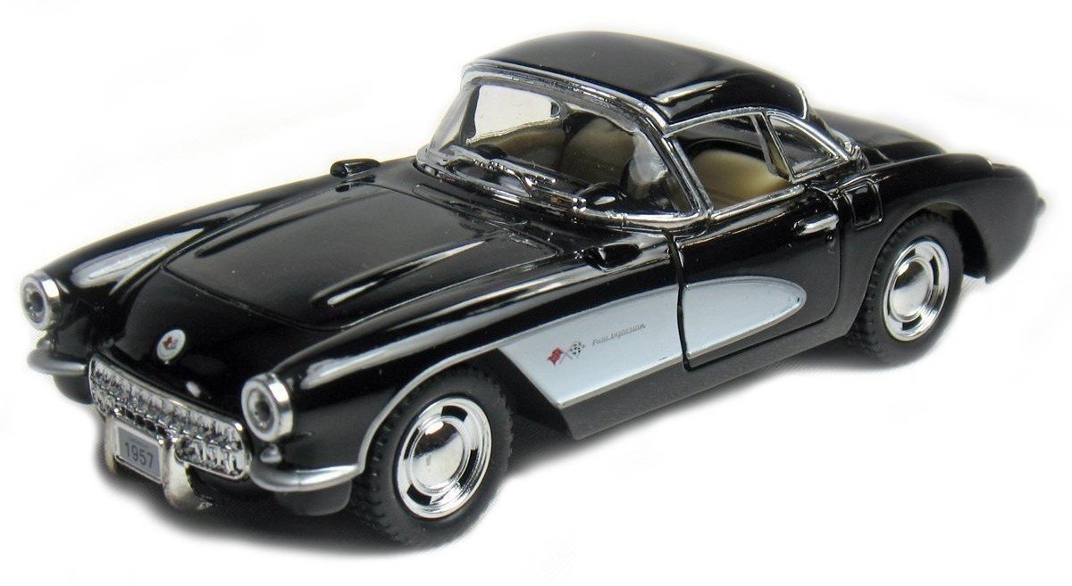 Magicwand® 1:34 Scale Die-Cast 1957 Corvette with Openable Doors and Pull Back Action【Pack of 1】【Colors as Per Stock】