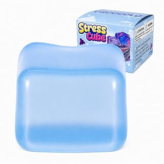 Squishy Ice Cube Fidget Toy 2.75inch/7cm, Sugar Ball Squishy Cube for Kids Adults, Soft Squishies Stress Relief Sensory Toy for Autism, Classroom Prize Toy Party Favor - Amazon product rated Grade B