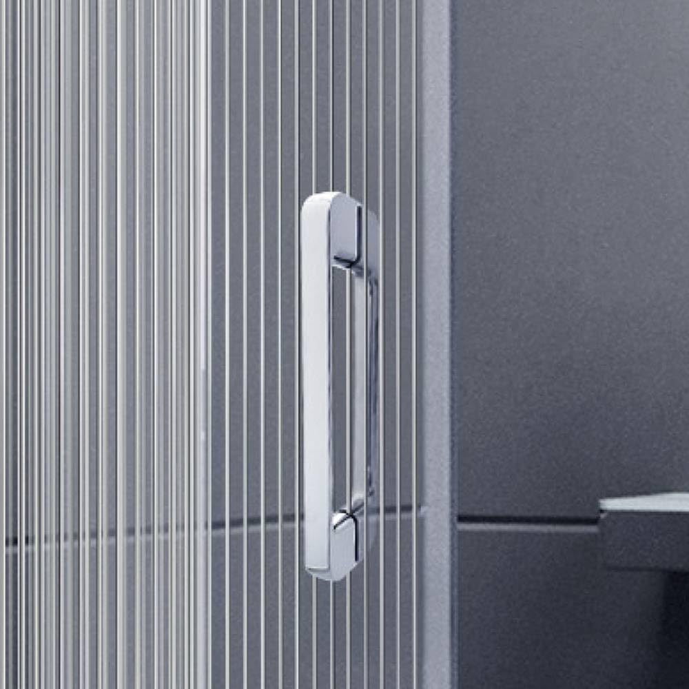 DUSCHMEISTER Echtglas-Duschkabine 80-90 cm Wave Design, Wellenstruktur – Eckdusche Eckeinstieg Schiebetür, Gleittür ESG Sicherheitsglas mit Lotus-Effekt, 190 cm, ausschwenkbare Glastüren zur Reinigung
