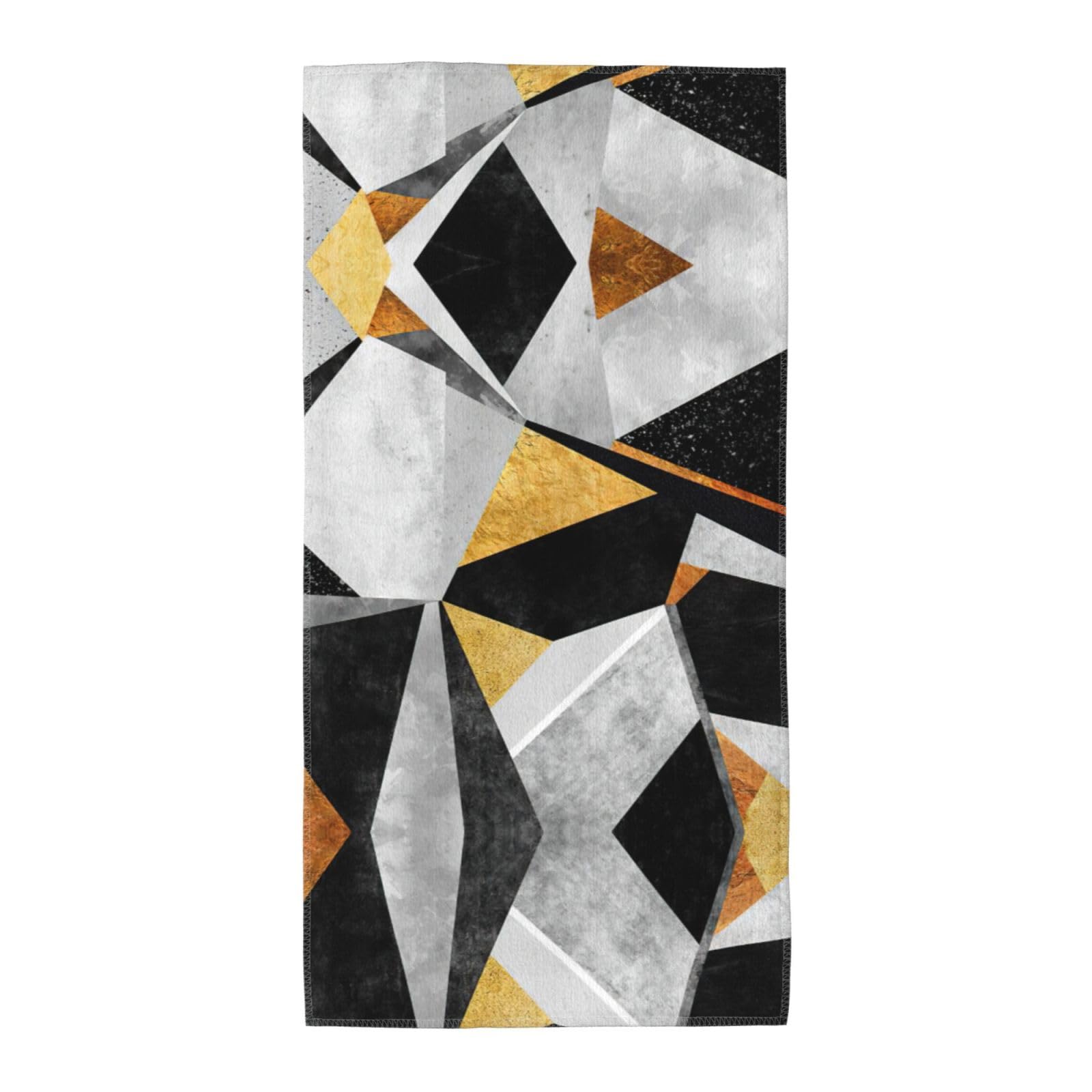 SDEGTHO Black Marble Fashion Printed Bath Towel High Water Absorption For Hiking Trip