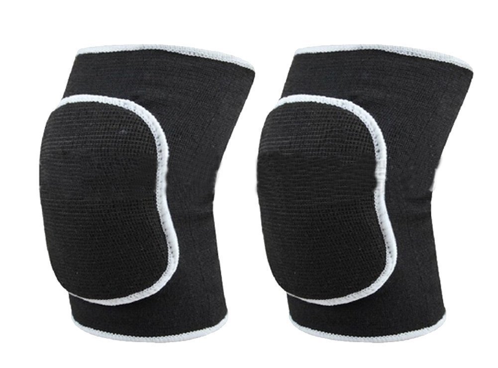 HugeStore Unisex Breathable Thicked Dance Volleyball Kneepads Knee Support Knee Sleeves Brace Protector Pad Wrap Black