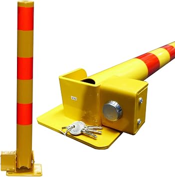 AC Folding Bollard Post عالية مرئية باللون الأصفر الأحمر عاكس الشكل جولة القطب وقوف السيارات طريق Bollard Post