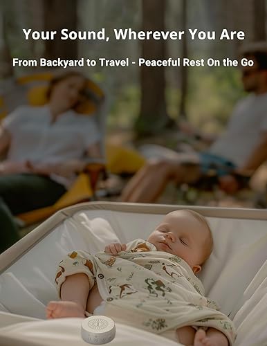 Miniatura 8 de FOXFINE Máquina de ruido blanco - Máquina de sonido portátil con 36 sonidos de sueño, luz nocturna, recargable, temporizador, bloqueo infantil para