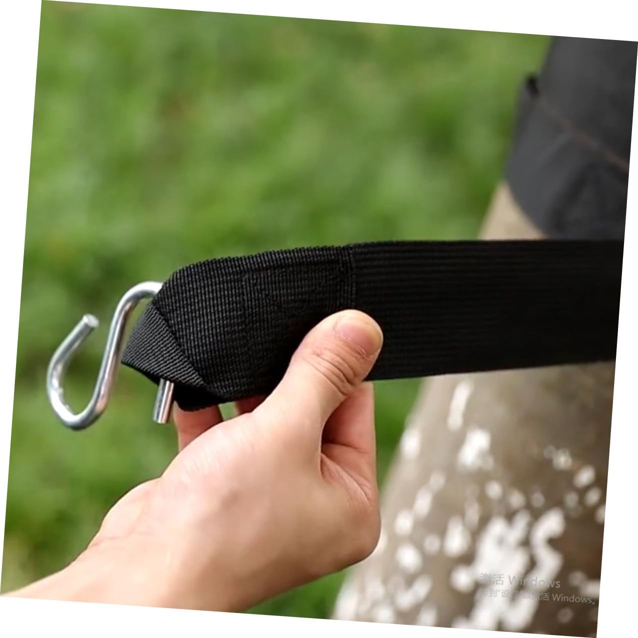 6pcs Adjustable Nylon Hammock Tree Straps with Reinforced S-Hooks for Outdoor Swing Hanging, Heavy Duty Hammock Suspension Ropes Suitable for Camping and Backyard Use