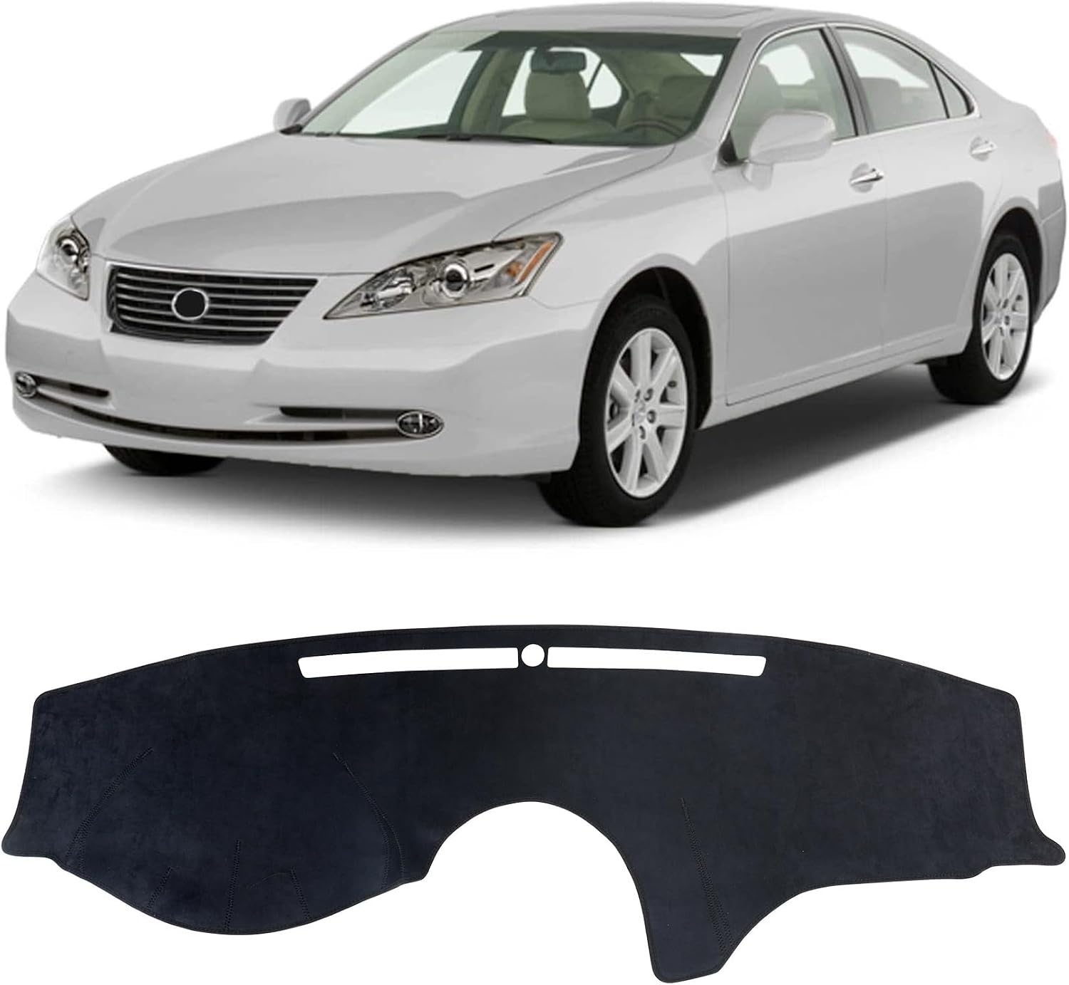 Dashboard Cover Mat for Lexus 2007-2012 ES ES240 ES350 Accessories Black Flannel Material Anti-Slip Dash Cover Mat Sunshade Glare UV Rays Protector