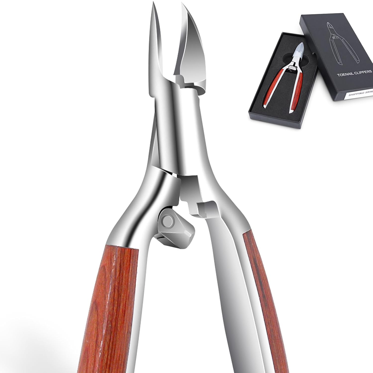 Podiatrist Toenail Clippers for Ingrown Thick Toenails alicates para u as de pies Luxury Wooden Handle Nail Clippers