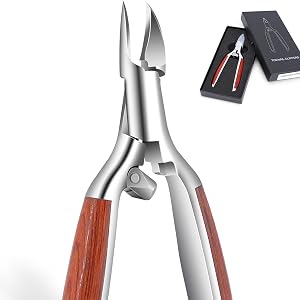 Podiatrist Toenail Clippers for Ingrown Thick Toenails alicates para u as de pies Luxury Wooden Handle Nail Clippers