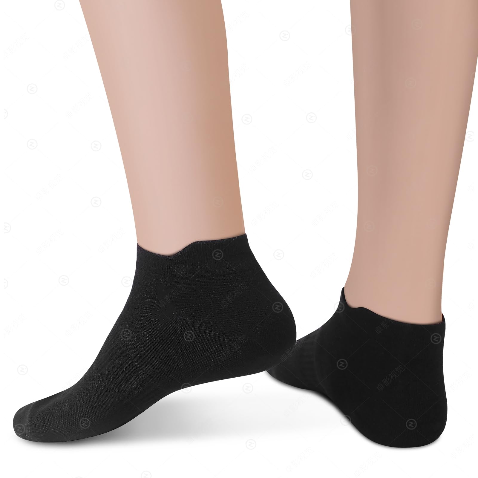Sallking Damen Knöchelsocken aus Baumwolle, niedrig geschnitten, athletisch, Laufen, weich, dünn, keine sichtbare weiße Socken mit Lasche, 6 Paar