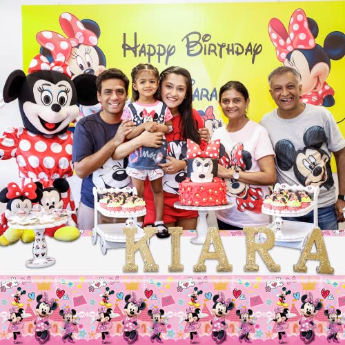 Cartoon Mouse Tablecloths Mouse Theme Party Decorations Birthday Party Supplies 4 Pcs Cute Mouse Tablecloths Disposable Plastic, Colorful Cartoon Characters Tablecloths Set For Kids Party Decorations #TOP5