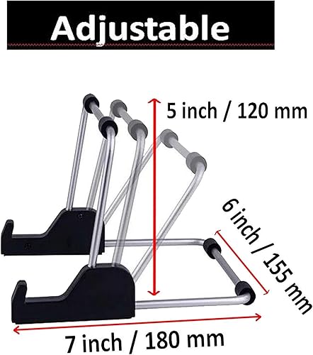 Miniatura 2 de Soporte de almacenamiento para discos de vinilo, apila hasta 10 álbumes, de 7 o 12 pulgadas, soporte de metal de aluminio ajustable, muestra tus