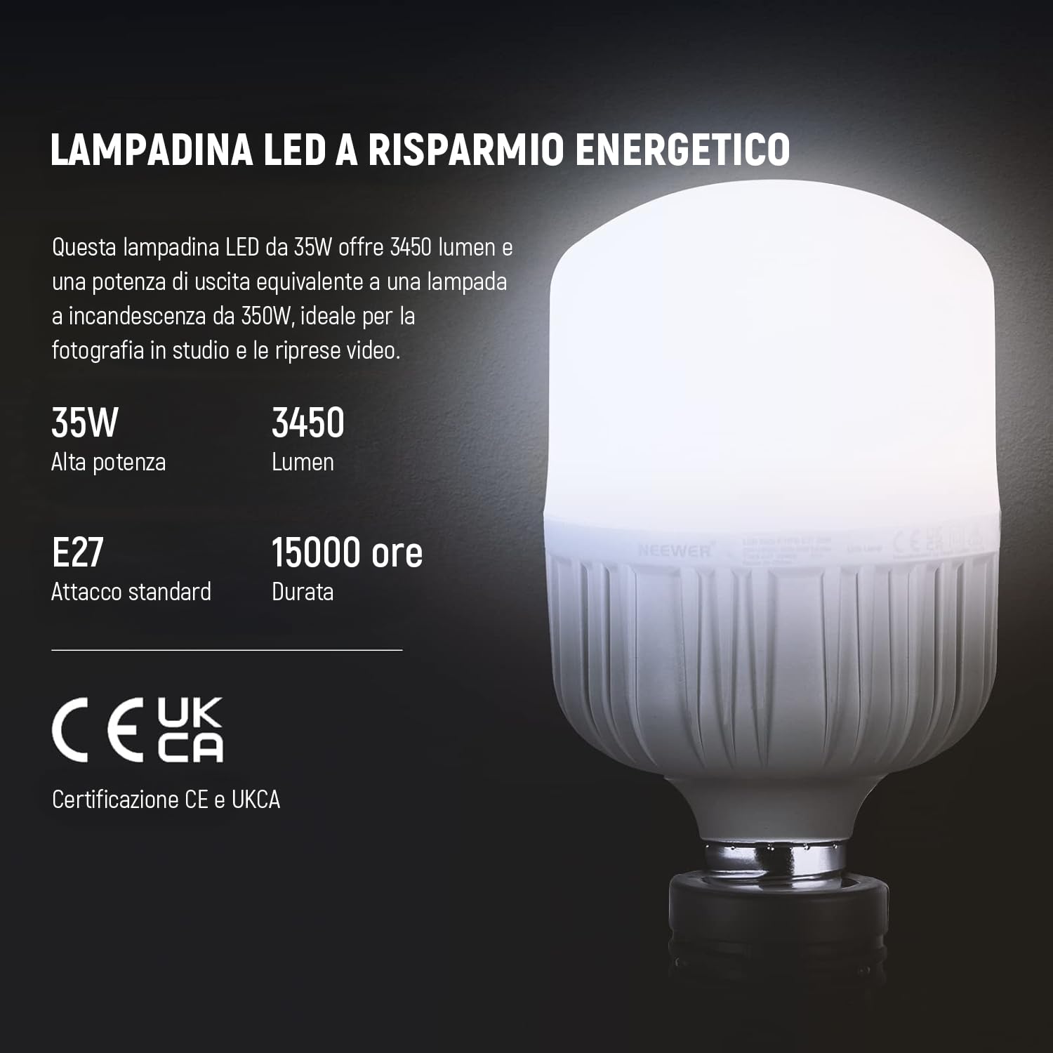 NEEWER 700W Equivalente Softbox Kit Illuminazione, Confezione da 2 5700K Lampadine a LED, 24" x24" Softbox con Presa E27, Kit Illuminazione Continua per Fotografia Attrezzatura da Studio Fotografico