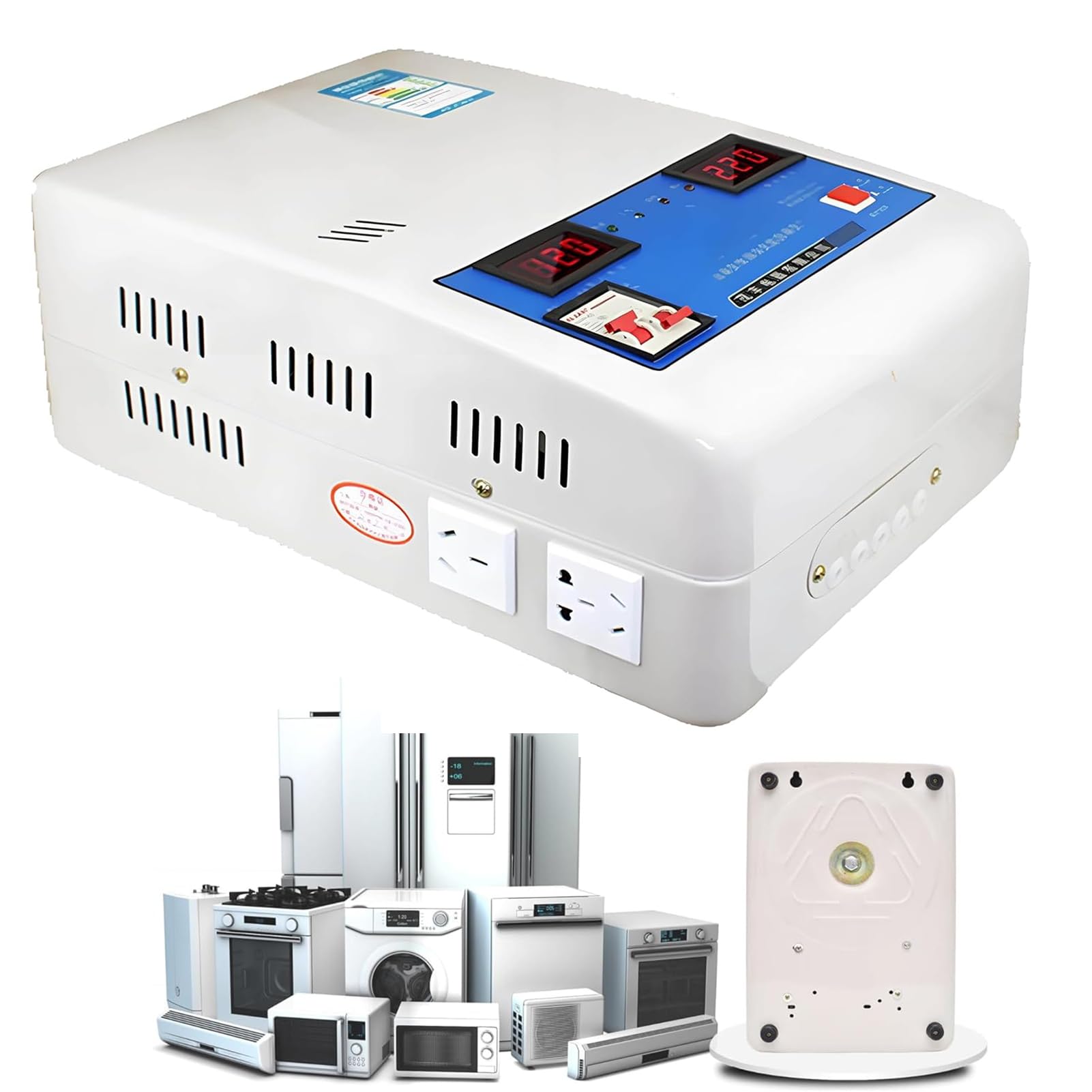 Regulador Estabilizador de Voltaje Automático 8800W/15000W/20000W/30000W, Transformador de Voltaje CA de Alta Potencia para Electrodomésticos, Estabilizador de Tensión para Refrigerador