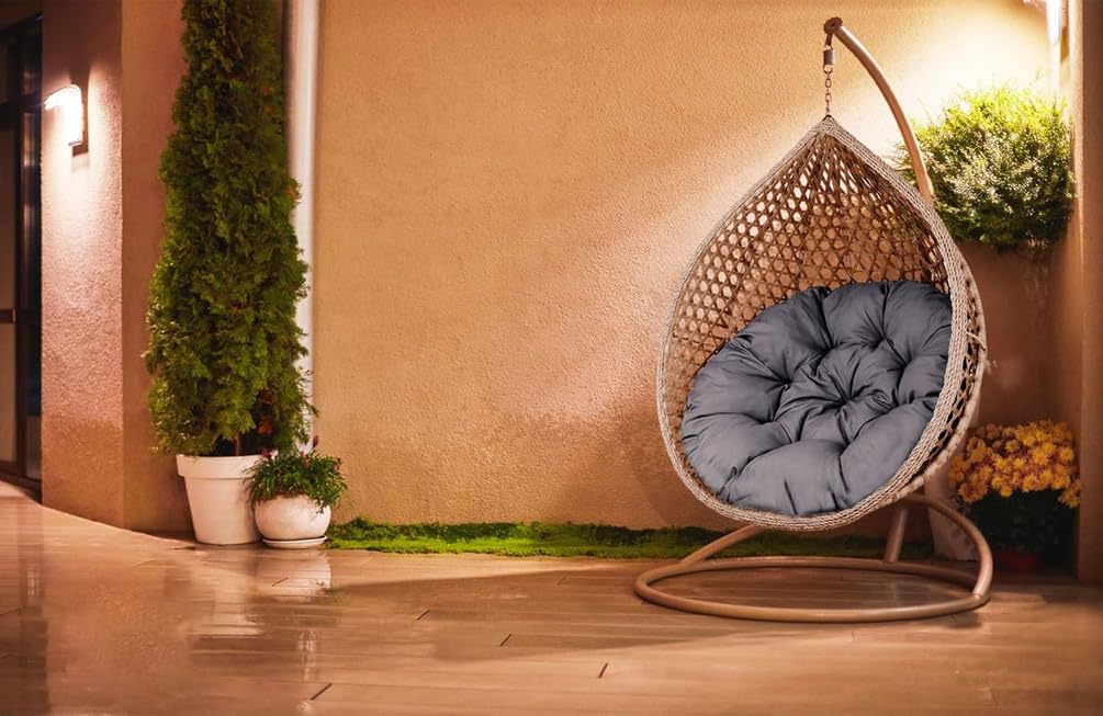 ZTGL Papasansessel Kissen Sitzkissen Hängesessel Rund und Groß 150/160/170/180 cm - Polster für Korbsessel Papasan Chair Lesesessel und Rattansessel für Outdoor und Indoor,Dark Gray,160x160cm