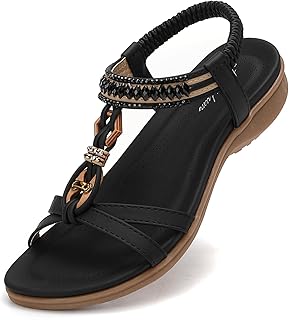 Womens Sandals Comfort Arch Support Sandals Summer Walking Shoes Casual Ankle Elastic Flip Flops Shoes