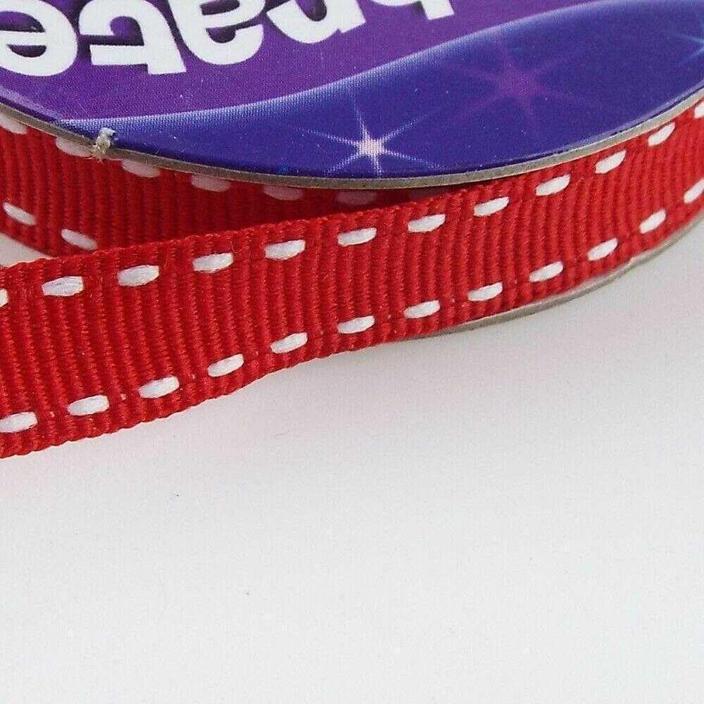 Double Stitch Grosgrain Ribbon 5 Meter Reels 6 9mm 15mm Sewing Bow 24 Types 471D, 55 9mm Red, 2