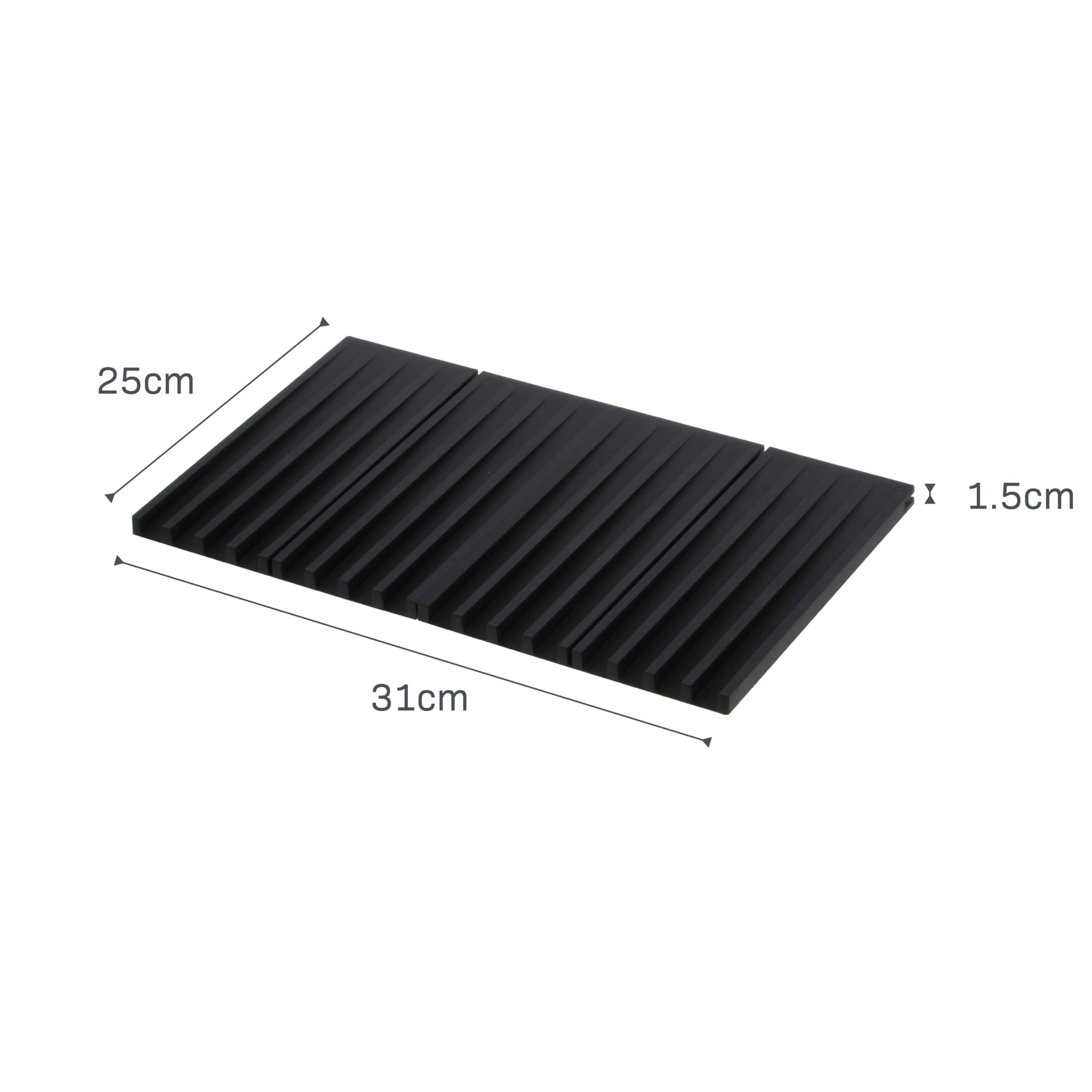 YAMAZAKI 3835-P Home - Scolapiatti pieghevole da cucina, in silicone, nero