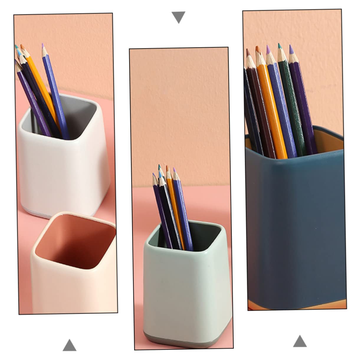 DOITOOL Portapenne Multifunzione Design Creativo Contenitore Decorativo per Scrivania e Cosmetici, 4 Pezzi in Plastica, Aspetto Raffinato e Attuale