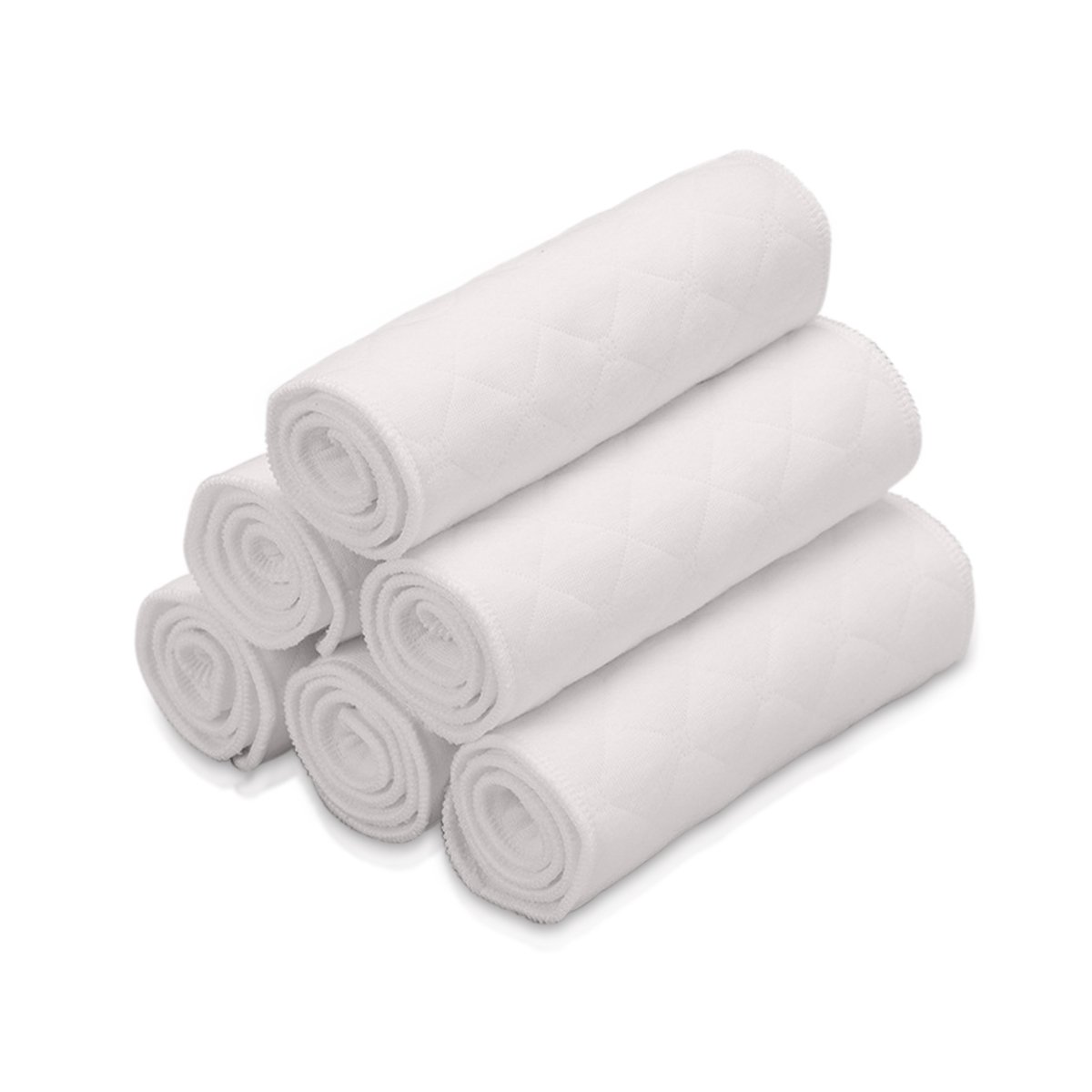 SONARIN Linges de Protection pour couche,Couche-culotte en tissu doux réutilisable Nappy Liners Super Absorbant Eau,Paquet de 10(6 layers)
