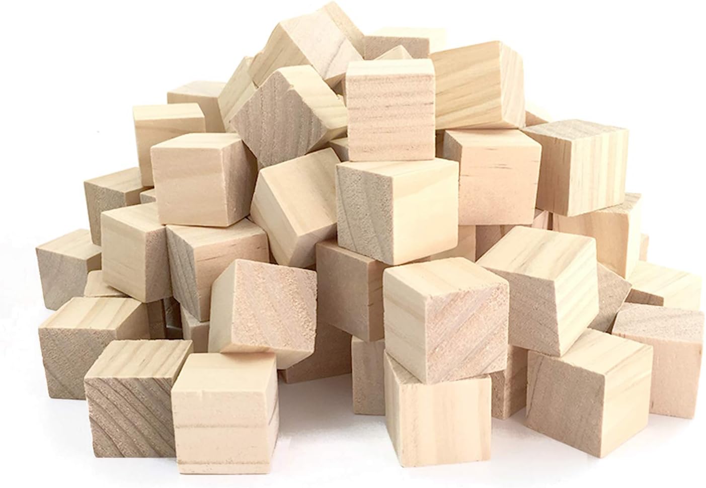 OVAST Small Wooden Cubes Wood Cubes Natural Unfinished Pine