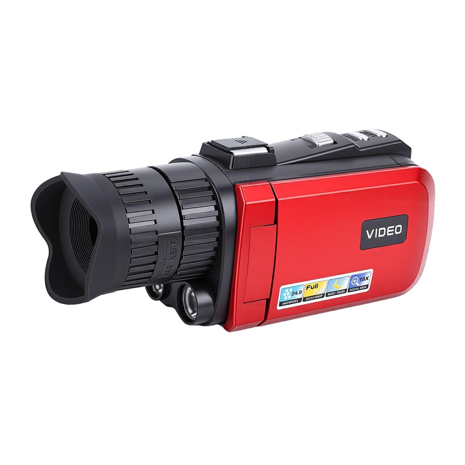 FHD 1080P Digital Camcorder, 24MP Video Camera with 3.0 Inch 270 Rotatable Screen, 18X Zoom Anti Shake, Built in Microphone, for Travel Wedding Recording (Red)-image-33